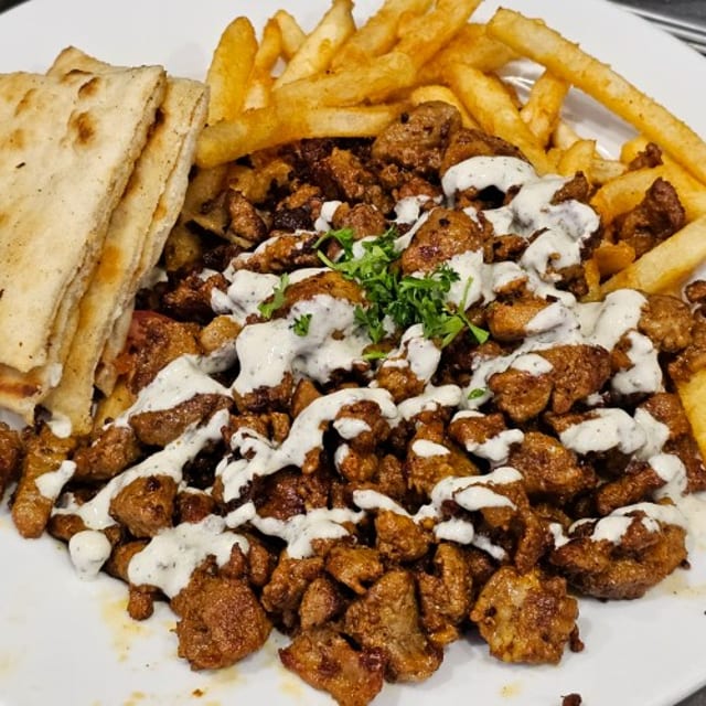 Antoni's Pork Belly Gyro Plate.